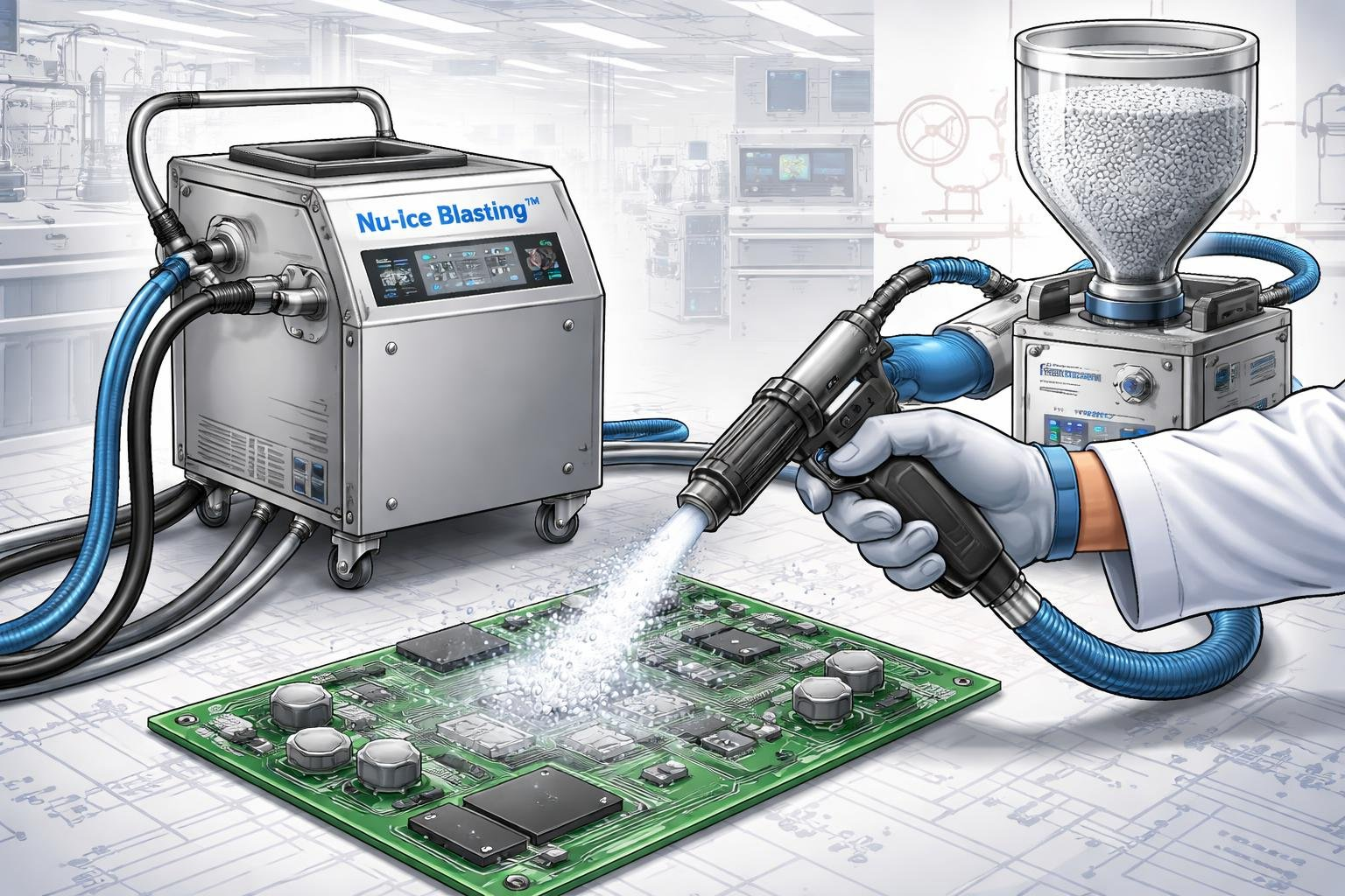 Precision Circuit Board Flux Removal with Dry Ice